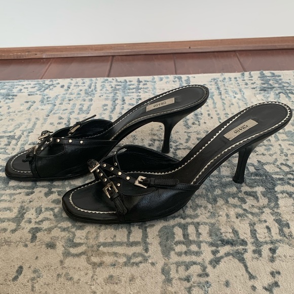 Authentic Prada Black Leather Heels - Picture 3 of 5